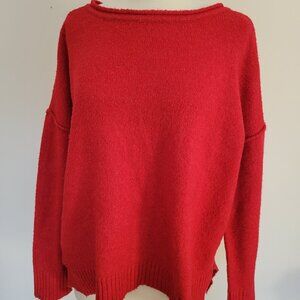 Lumiere Anthropologie | asymmetrical oversized cottagecore red sweater | Size S